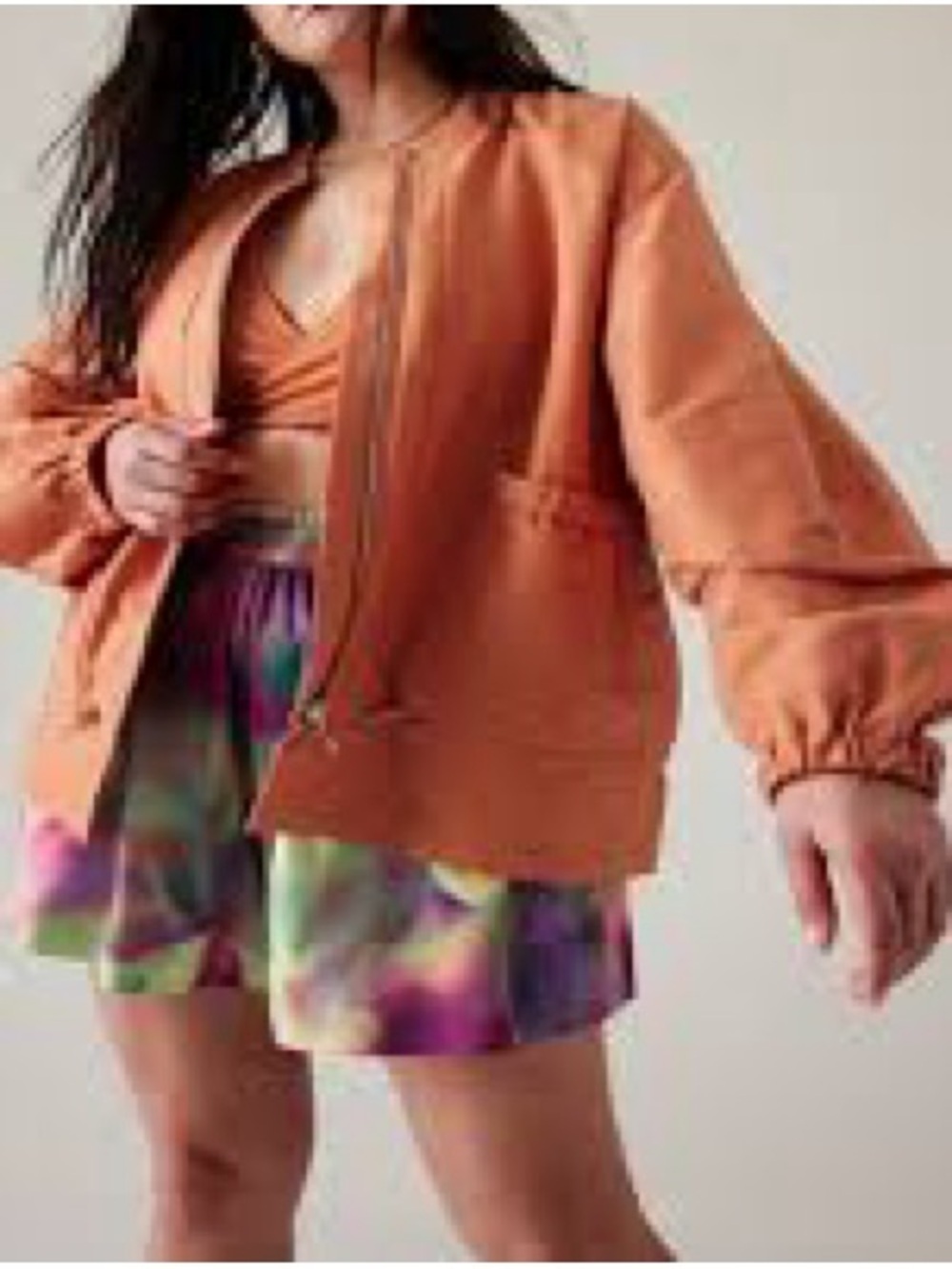 Athleta x Alicia Keys Enlighten Up Linen Bomber Jacket Sz L